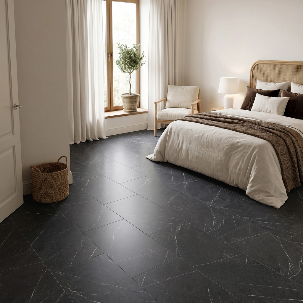 Fortis Floors™ Elementary Luxury LVT Stone Effect - Nero | 609mm x 304mm (3.7m² Pack)