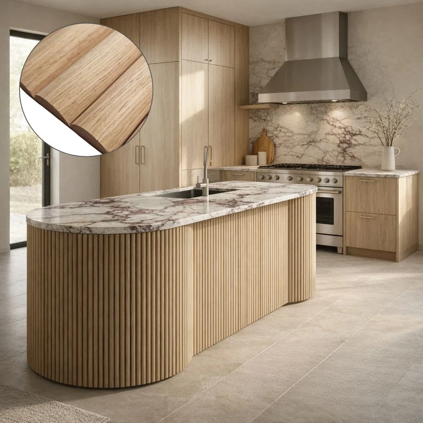 Fluted wooden Premium wall Panels 2400mm x 600mm