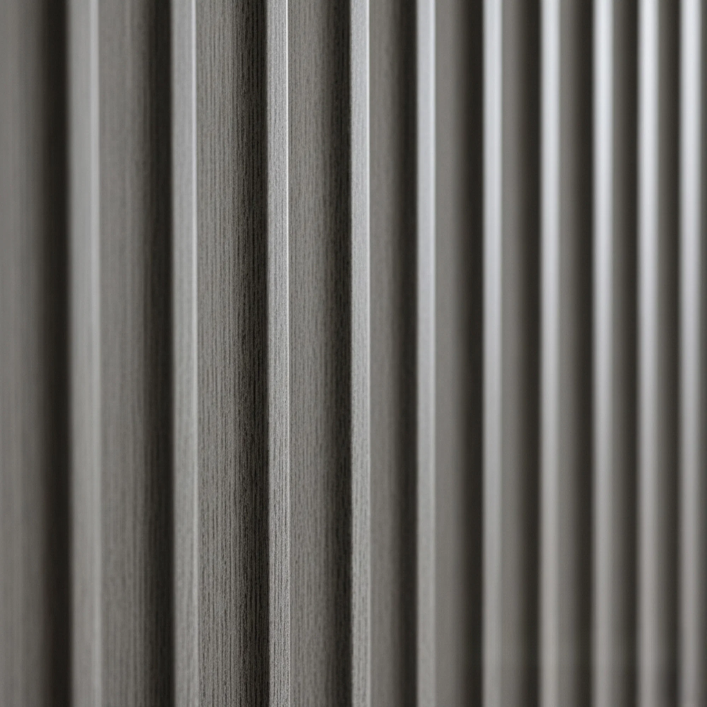 WPC Full Wall Set: 3D Wave & Flat Panels + 4 End Trims - Ash Grey