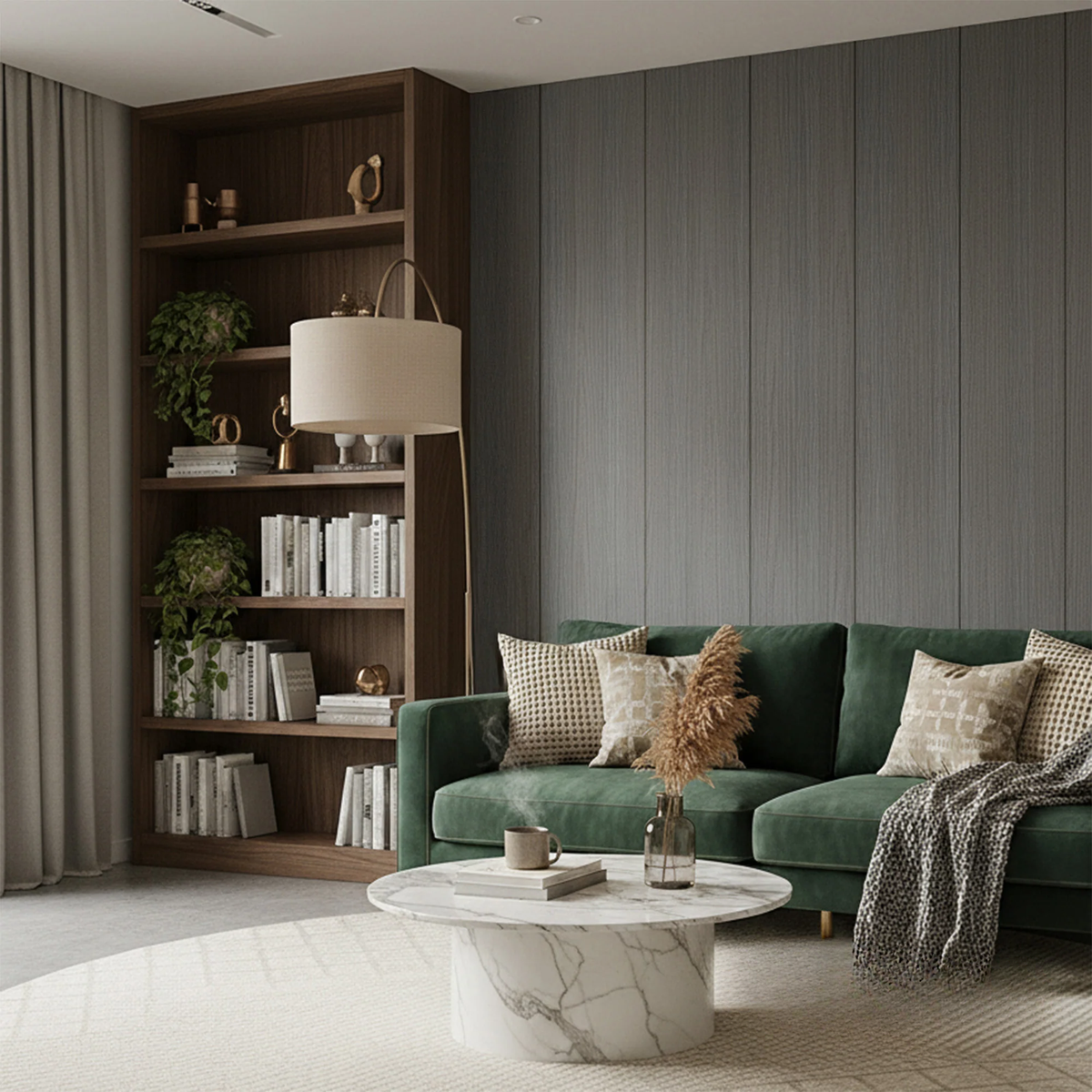 WPC FLAT Decorative Wall Panels 236×40cm (SET of 5) - Ash Grey