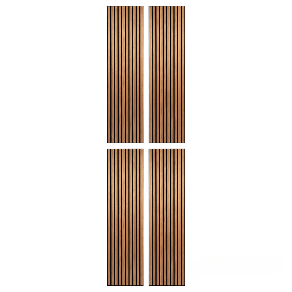 Panelux™ Lite Slatted Acoustic Wall Panels - 120x30cm (Set of 4) | Self Adhesive, 5 Colours
