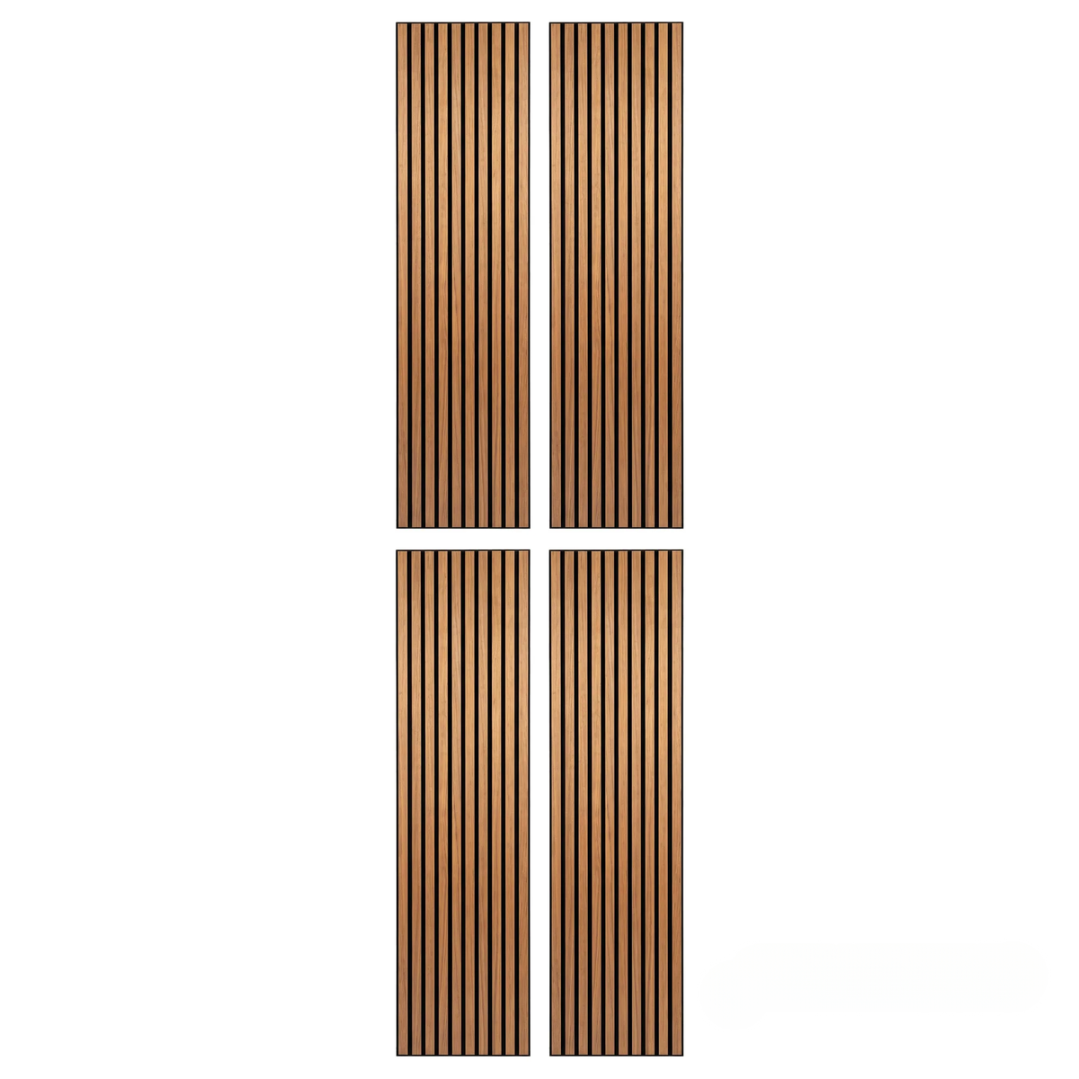 Panelux™ Lite Slatted Acoustic Wall Panels - 120x30cm (Set of 4) | Self Adhesive, 5 Colours