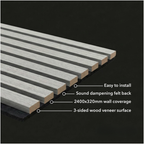 Panelux™ Pro 3-Sided Wood Veneer Black Oak Wall Panels - 240cm x 32cm (Set Of 2)