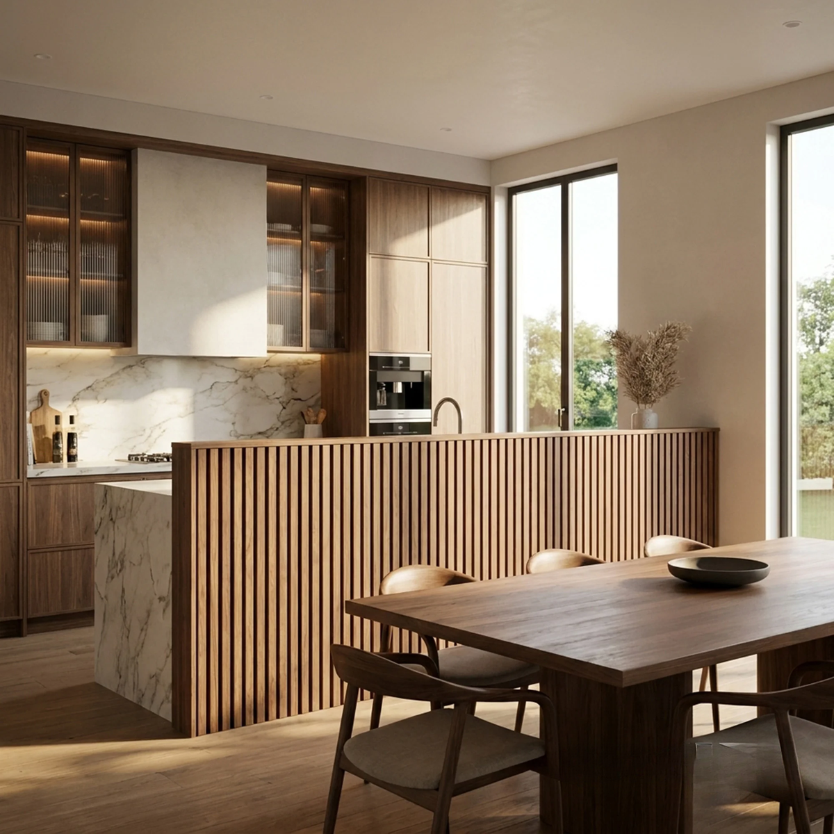 Panelux™ Pro 3-Sided Wood Veneer Deep Oak Half Wall Panels - 120cm x 60cm (Set Of 3)