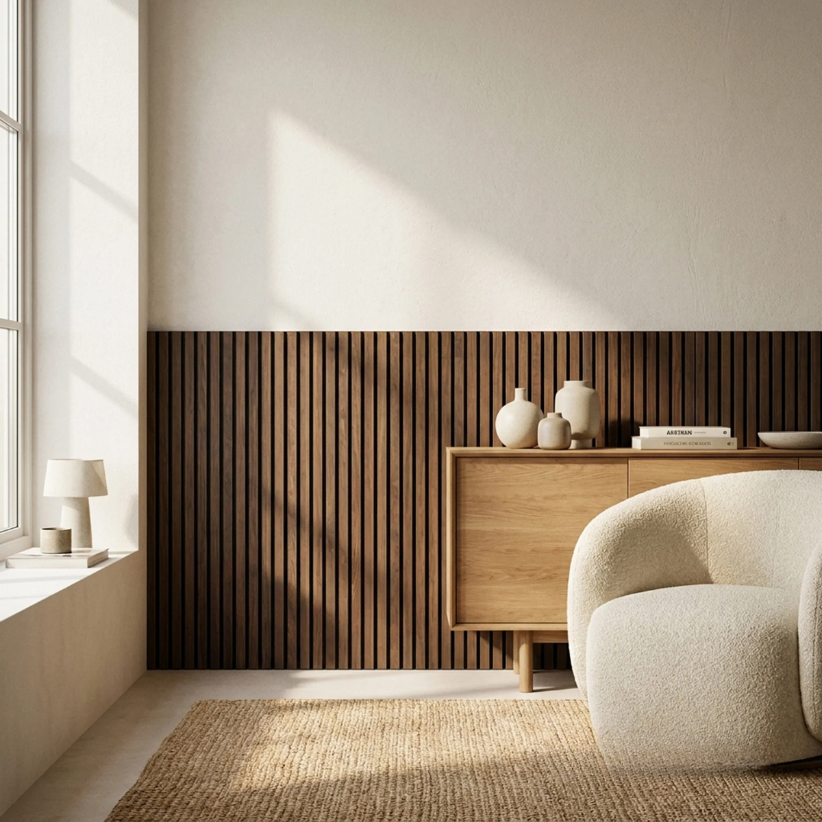 Panelux™ Pro 3-Sided Wood Veneer Deep Oak Half Wall Panels - 120cm x 60cm (Set Of 3)