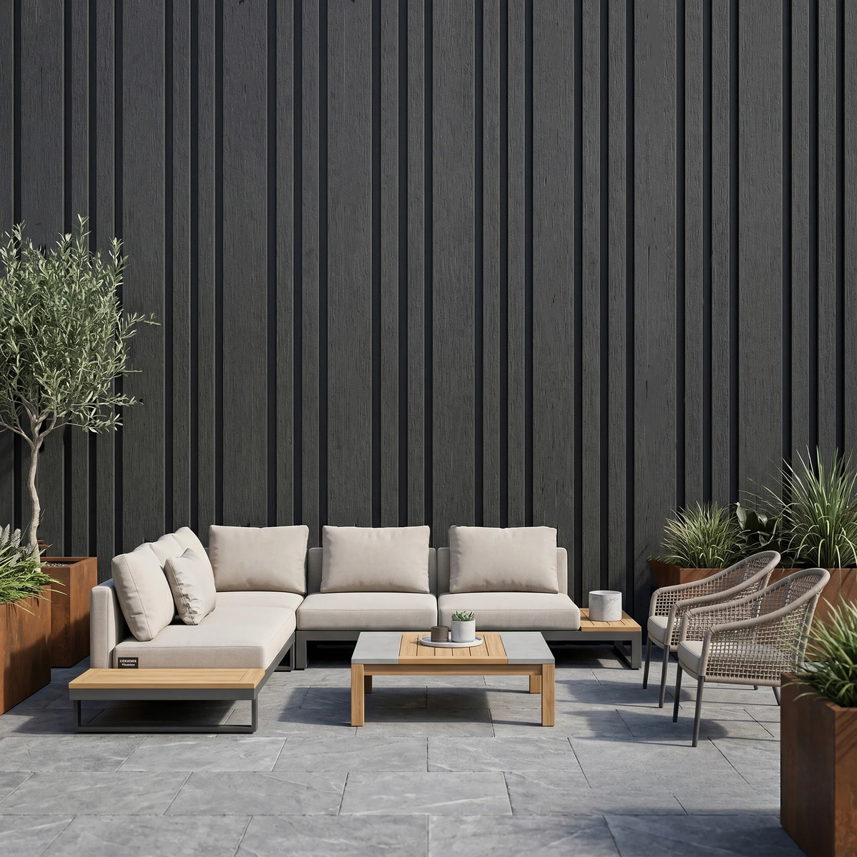 Kladd™ Wide Exterior Wall Panel Composite Cladding 86mm Slat - Black Oak | 180cm / 290cm (Set of 4)