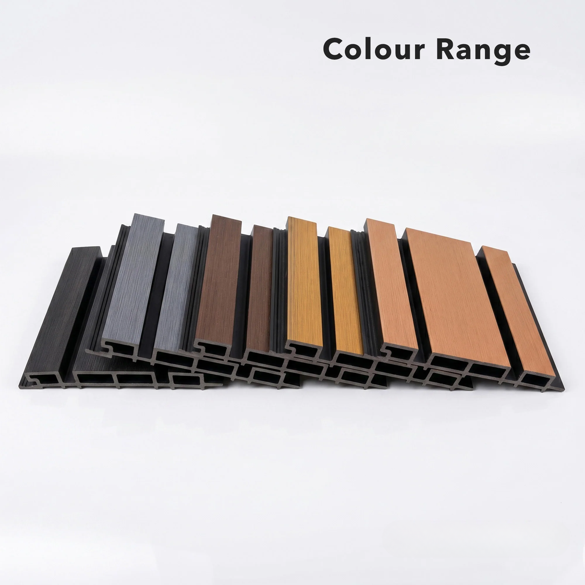 Kladd™ Exterior Wall Panel Composite Cladding Standard Slat - Grey Oak | 180cm / 290cm (Set of 4)