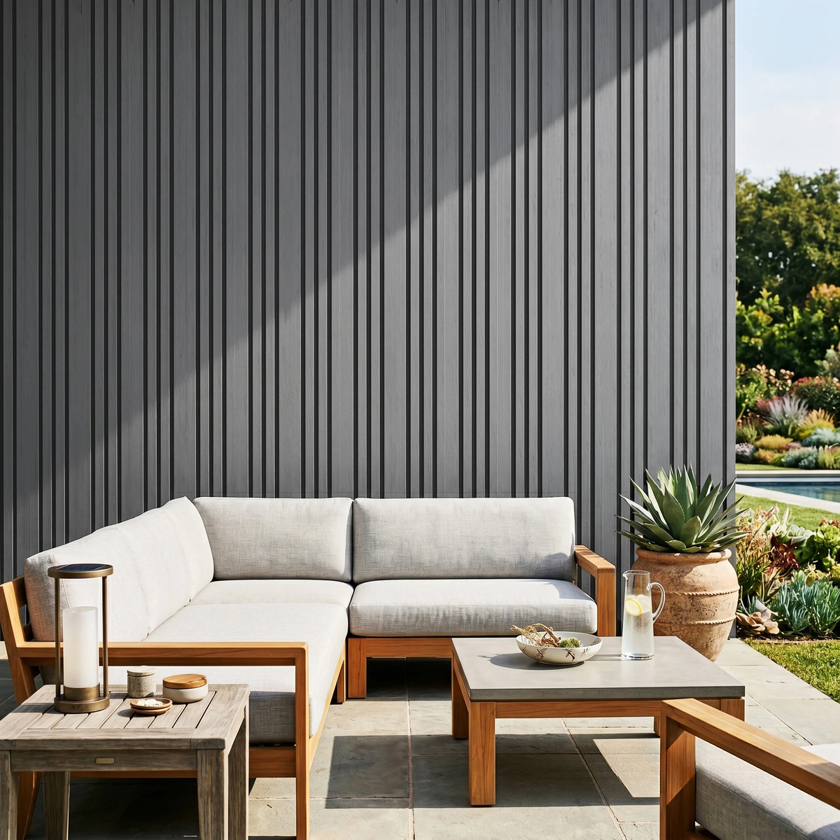 Kladd™ Wide Exterior Wall Panel Composite Cladding 86mm Slat - Grey Oak | 180cm / 290cm (Set of 4)