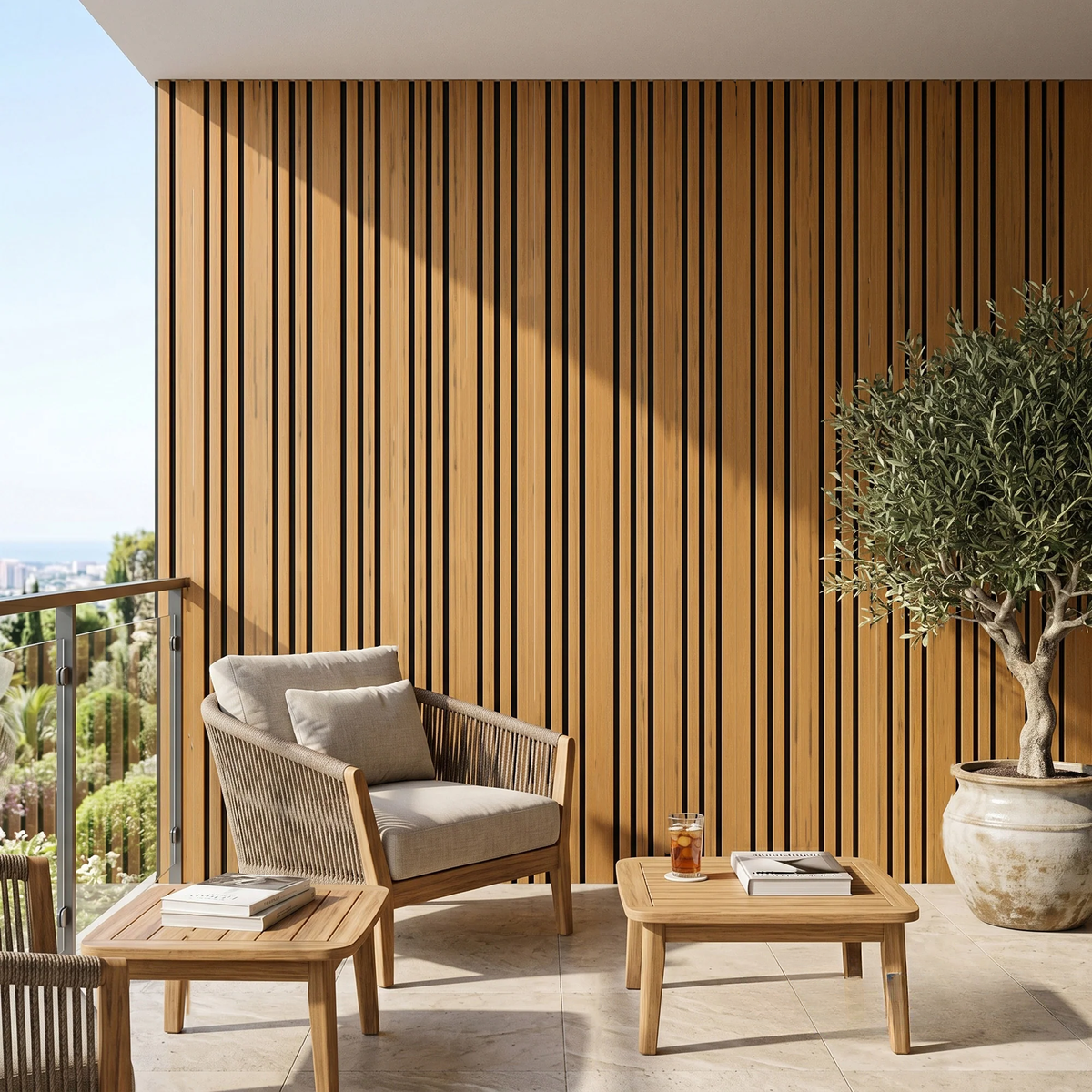 Kladd™ Wide Exterior Wall Panel Composite Cladding 86mm Slat - Walnut | 180cm / 290cm (Set of 4)
