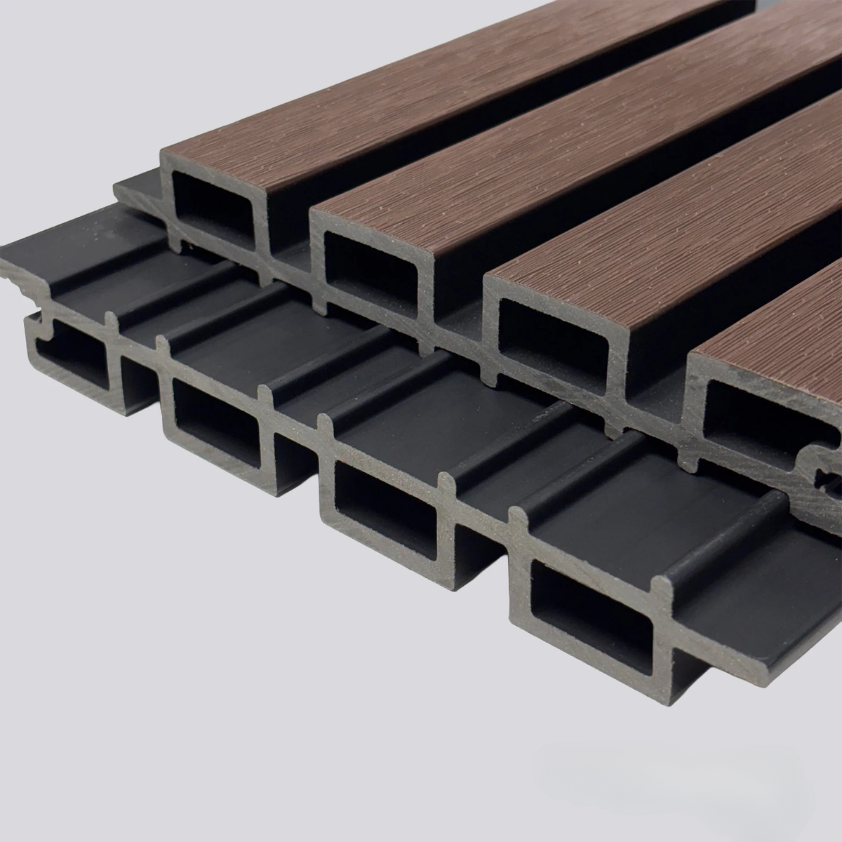 Kladd™ Exterior Wall Panel Composite Cladding Standard Slat - Smoked Oak | 180cm / 290cm (Set of 4)