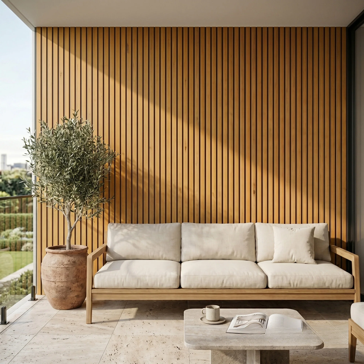 Kladd™ Exterior Wall Panel Composite Cladding Standard Slat - Walnut | 180cm / 290cm (Set of 4)