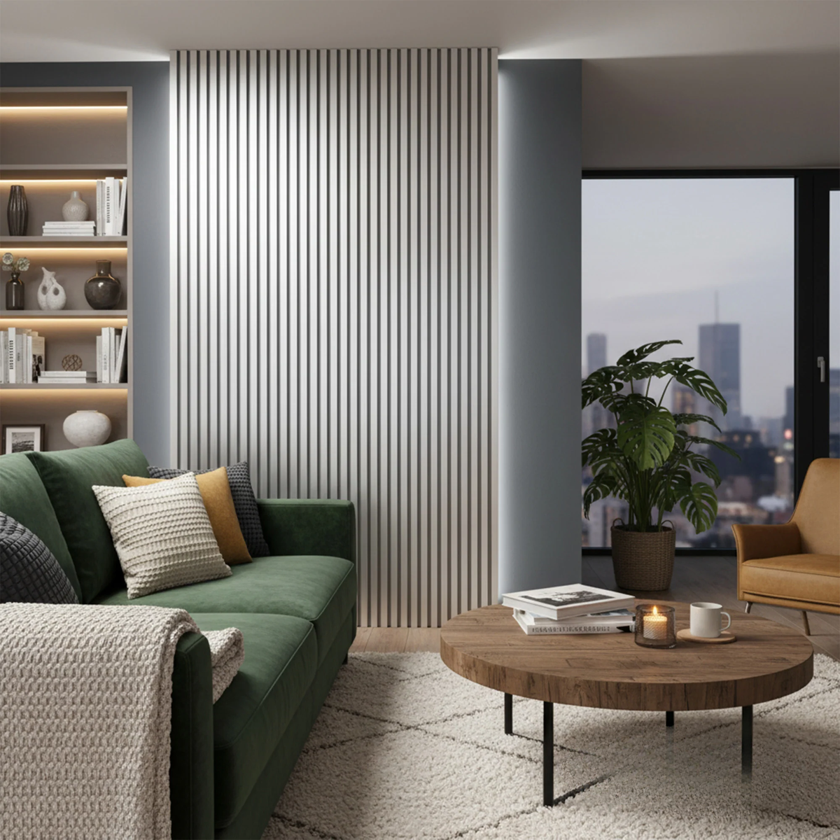 WPC 3D SLAT Wall Panels 235×15.2cm (SET of 14) – Silver Chrome