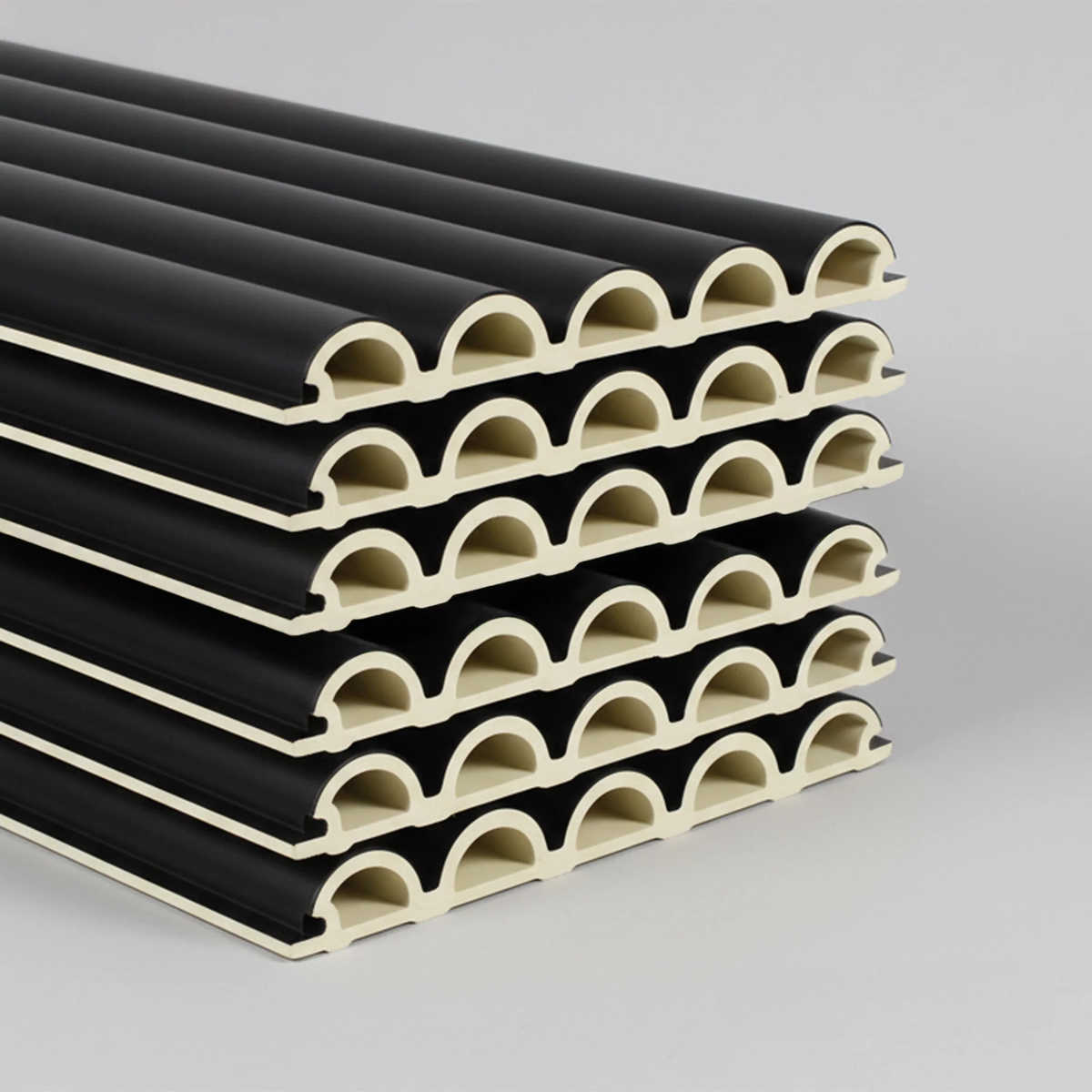 WPC 3D FLUTED Wall Panels 235×16cm (SET of 15) - Black Brushed