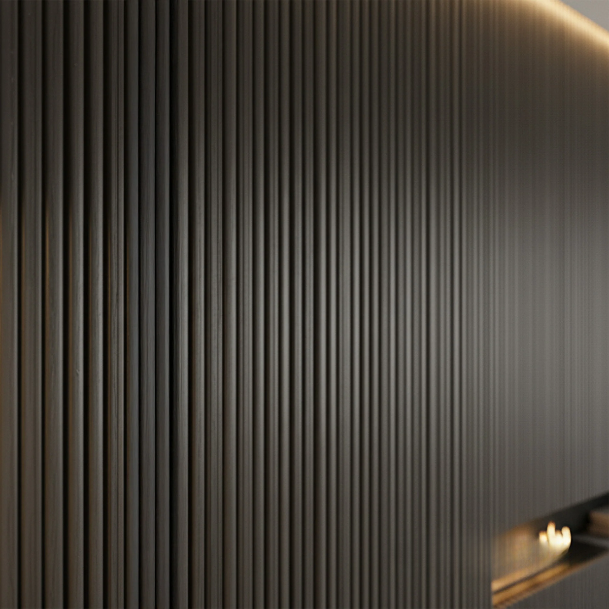 WPC 3D FLUTED Wall Panels 235×16cm (SET of 15) - Black Brushed