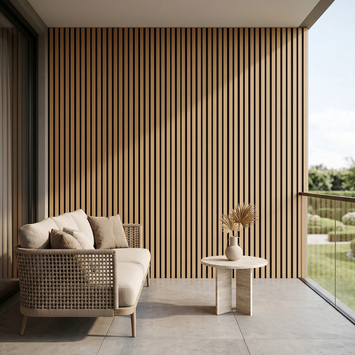 Kladd™ Exterior Wall Panel Composite Cladding Standard Slat - Light Oak | 180cm / 290cm (Set of 4)