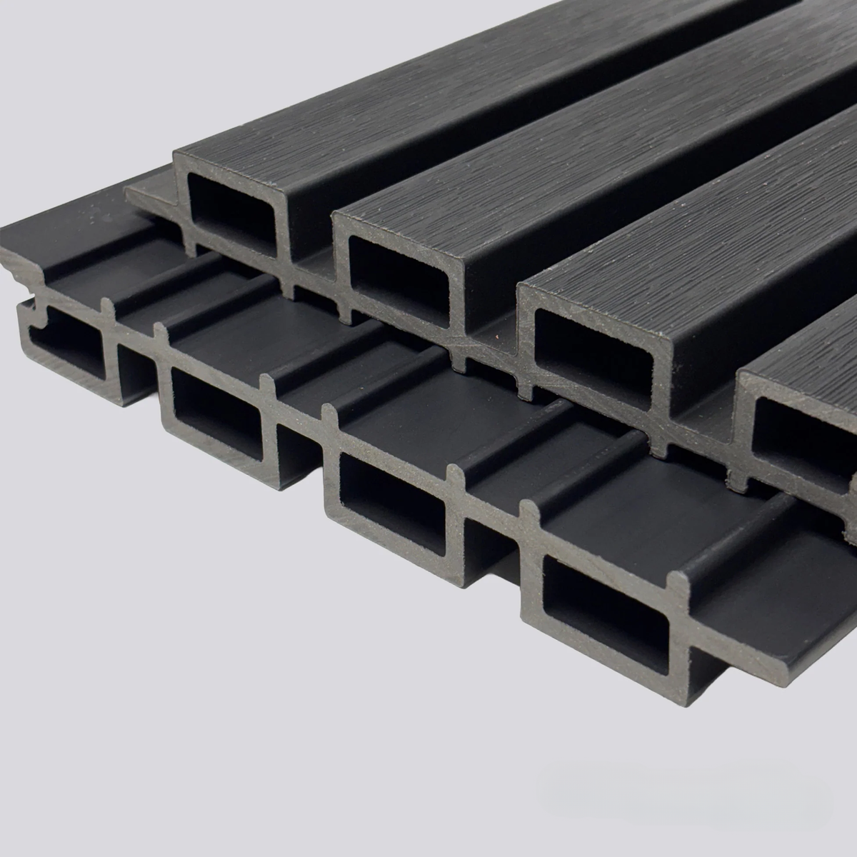 Kladd™ Exterior Wall Panel Composite Cladding Standard Slat - Black Oak | 180cm / 290cm (Set of 4)