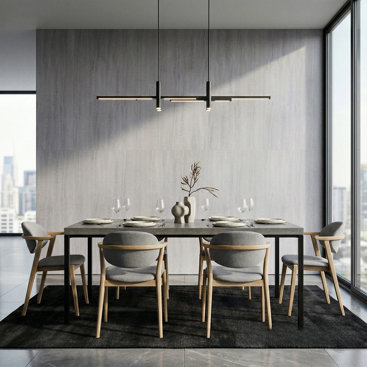 Light Grey Travertine MCM Flexible Stone | 120cm x 60cm Indoor Feature Wall Panel (Set of 4)