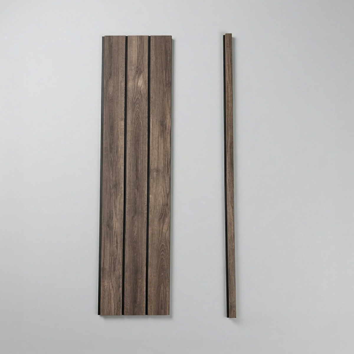 Pre-Cut Wainscoting Wall Panel Kit - Wave Walnut (196cm x 100cm) | Ready-to-Install Scalloped Half-Wall