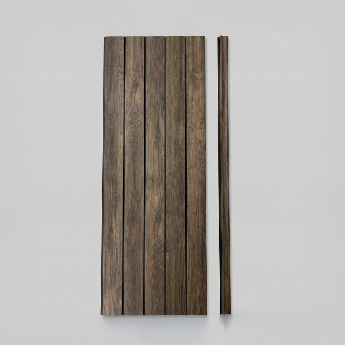 Pre-Cut Wainscoting Wall Panel Kit - Slat Walnut (196cm x 101cm) | Ready-to-Install Premium Half Wall Panelling