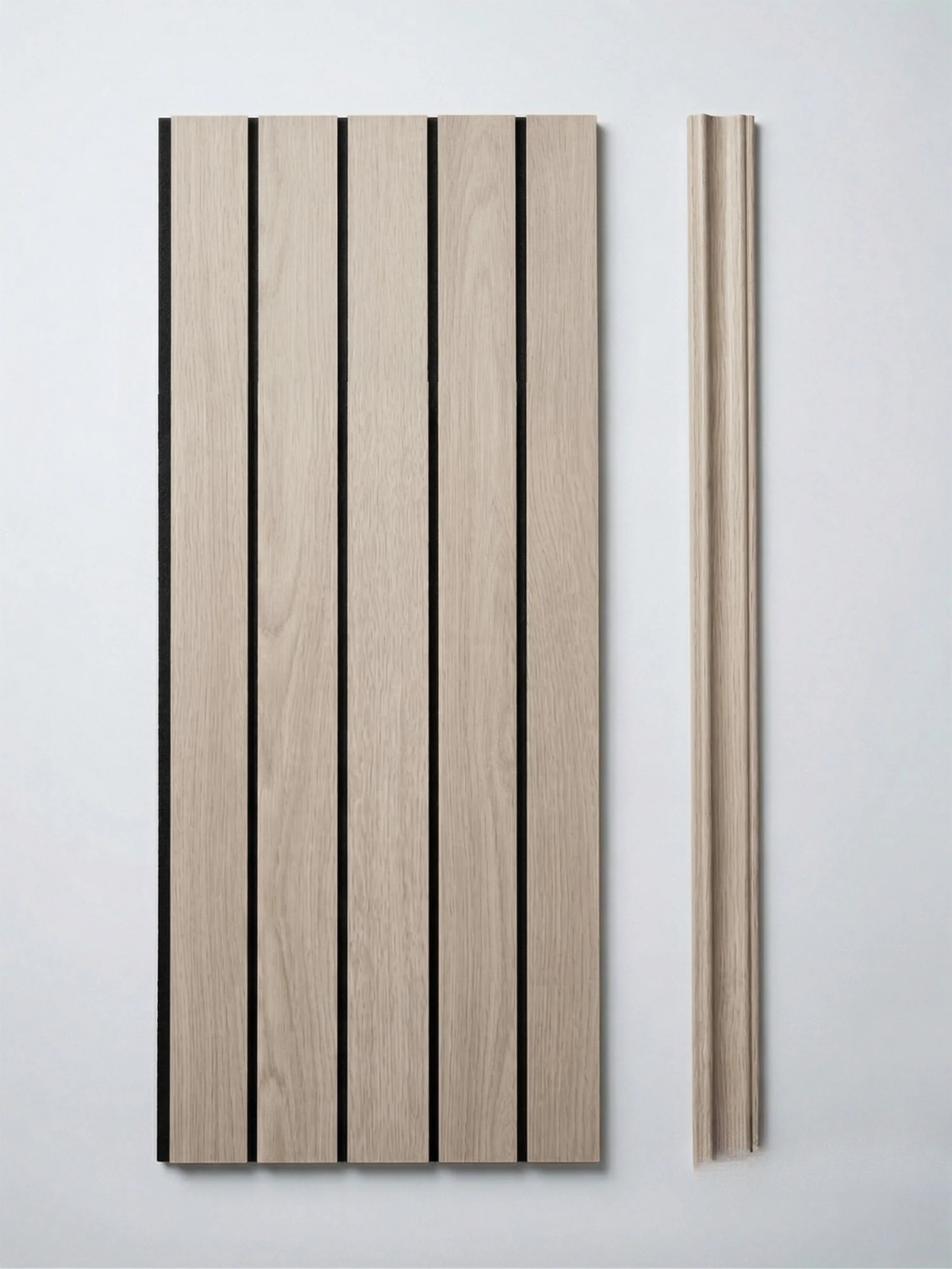Sale Pre-Cut Wainscoting Wall Panel Kit - Slat Light Oak (196cm x 101cm) | Ready-to-Install Modern Half Wall Panelling