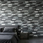 Mosaic Wall Tiles - Slate Black Mixed with Grey 30cm x 30cm (Set of 10) | Self Adhesive