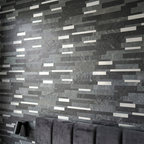 Mosaic Wall Tiles - Slate Black Mixed with Grey 30cm x 30cm (Set of 10) | Self Adhesive