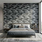 Mosaic Wall Tiles - Slate Black Mixed with Grey 30cm x 30cm (Set of 10) | Self Adhesive