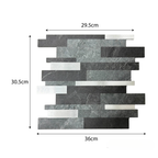 Mosaic Wall Tiles - Slate Black Mixed with Grey 30cm x 30cm (Set of 10) | Self Adhesive