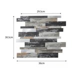 Mosaic Wall Tiles - Slate Black Mixed with Gold 30cm x 30cm (Set of 10) | Self Adhesive