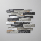 Mosaic Wall Tiles - Slate Black Mixed with Gold 30cm x 30cm (Set of 10) | Self Adhesive
