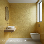 Mosaic Wall Tiles - Square Gold 30cm x 30cm (Set of 10) | Self Adhesive