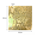 Mosaic Wall Tiles - Square Gold 30cm x 30cm (Set of 10) | Self Adhesive