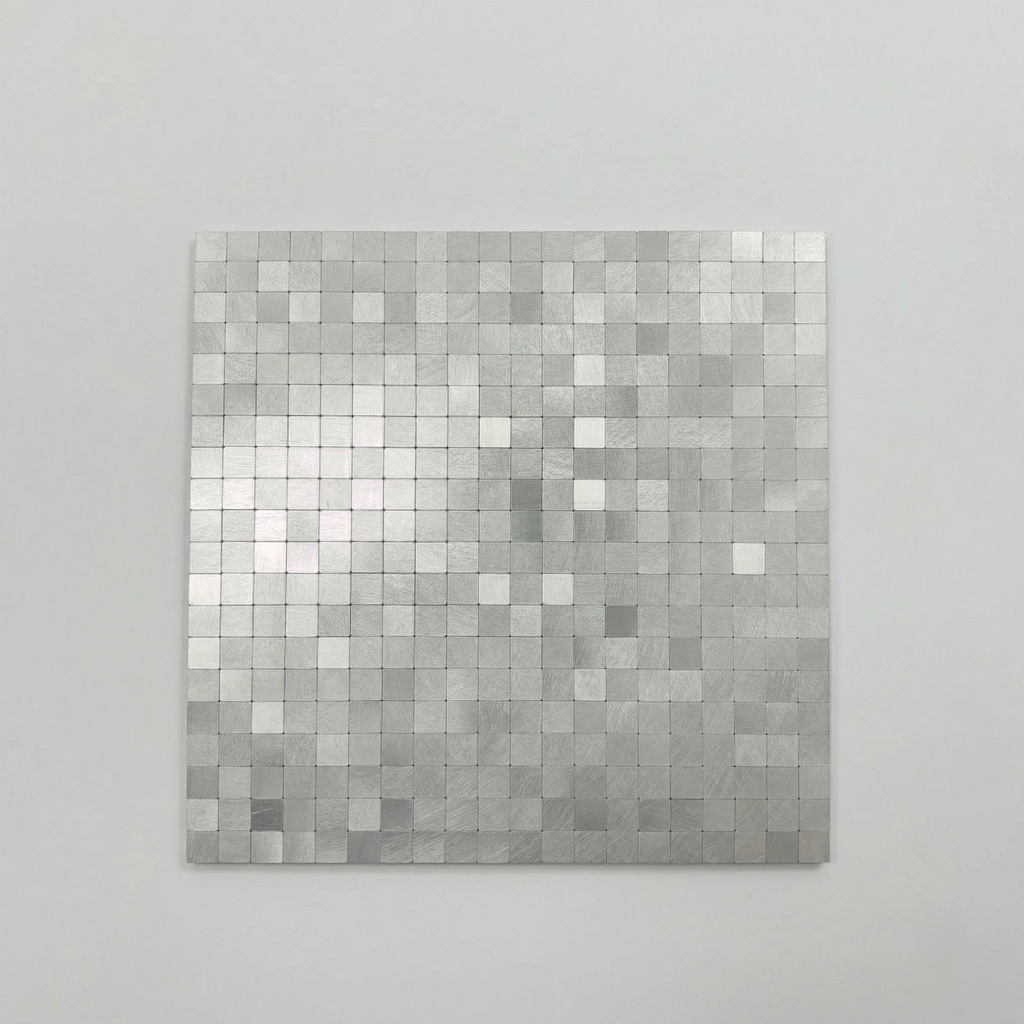 Mosaic Wall Tiles - Square Chrome 30cm x 30cm (Set of 10) | Self Adhesive