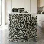 Mosaic Wall Tiles - Mini Hexagon Chrome Mix 30cm x 30cm (Set of 10) | Self Adhesive