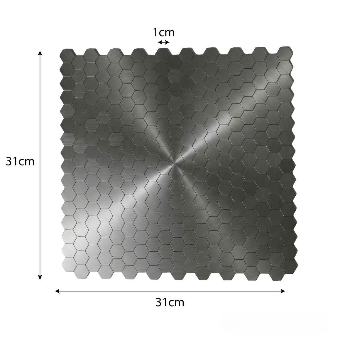 Mosaic Wall Tiles - Mini Hexagon Black 30cm x 30cm (Set of 10) | Self Adhesive