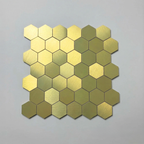 Mosaic Wall Tiles - Hexagon Gold 30cm x 30cm (Set of 10) | Self Adhesive