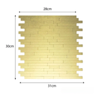 Mosaic Wall Tiles - Brick Gold 30cm x 30cm (Set of 10) | Self Adhesive