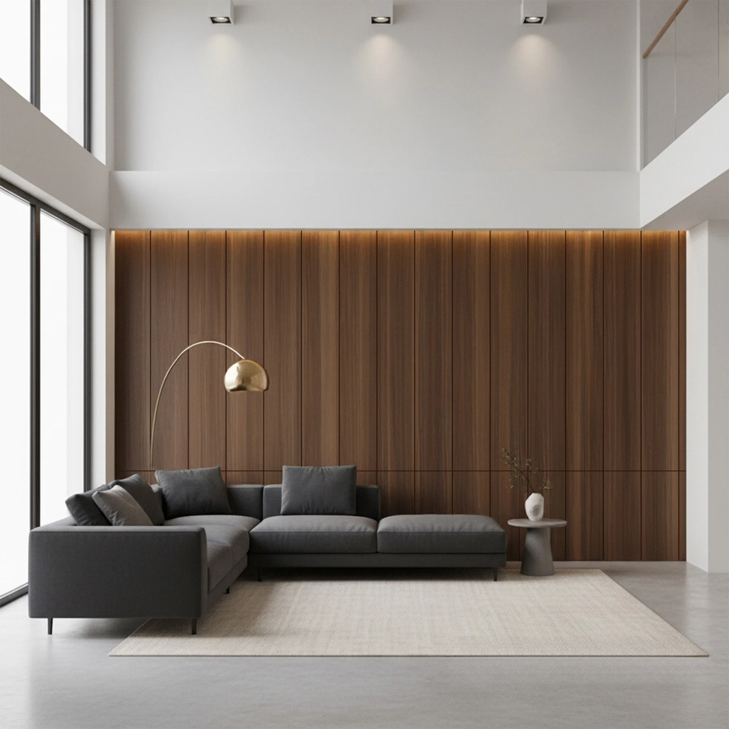 WPC FLAT Decorative Wall Panels 236×40cm (SET of 5) - Walnut (Dark Oak)
