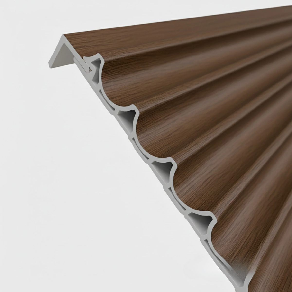 WPC 3D WAVE Decorative Wall Panels 235×15.9cm (SET of 10) - Walnut (Dark Oak)