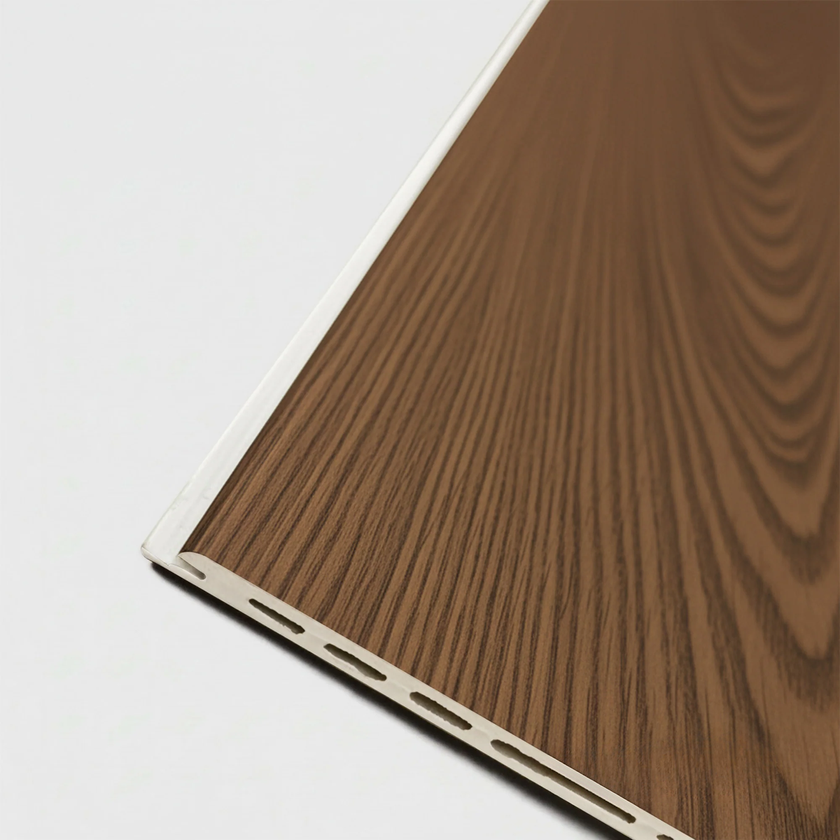 WPC Full Wall Set: 3D Wave & Flat Panels + 4 End Trims - Walnut (Dark Oak)
