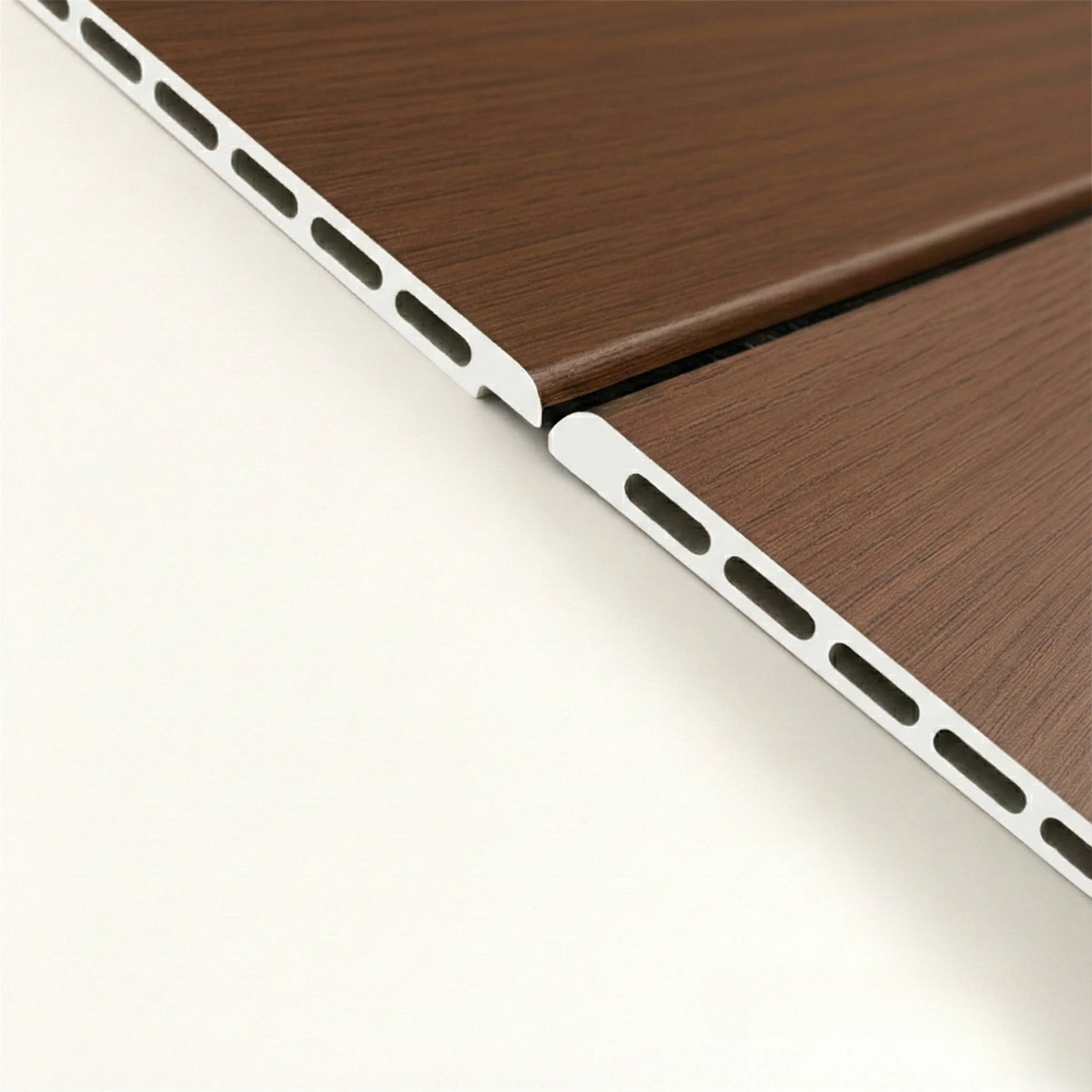 WPC Full Wall Set: 3D Wave & Flat Panels + 4 End Trims - Walnut (Dark Oak)