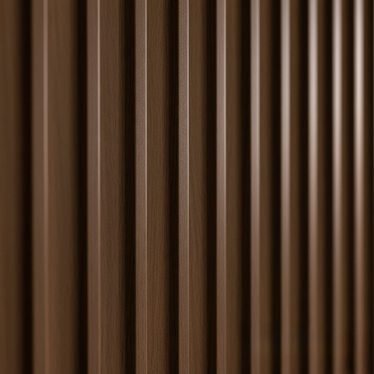 WPC Full Wall Set: 3D Wave & Flat Panels + 4 End Trims - Walnut (Dark Oak)