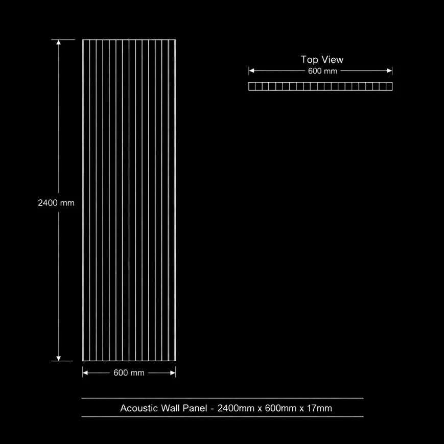 Gold Mirror Effect Acoustic Premium slatted wooden felt back wall Panels 2400mm x 600mm - x1 Panel