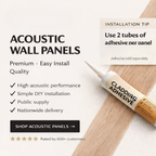 Acoustic Scandinavian Oak 3 Sided wooden wall Panel 2400mm x 600mm