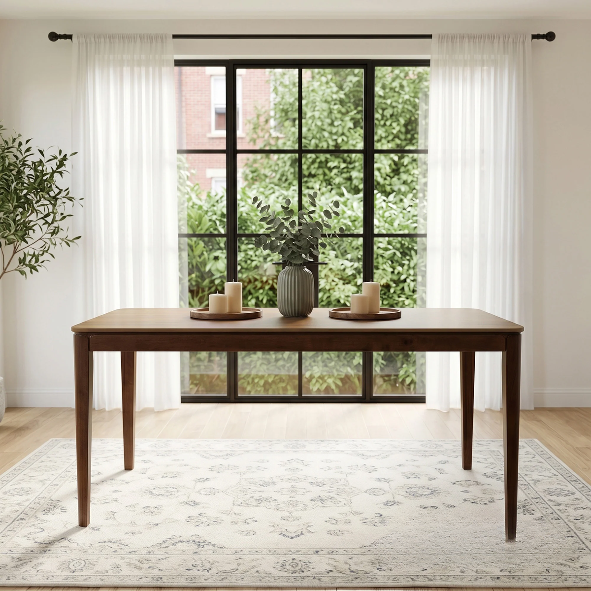 ALUXO® Sherwood 150cm Walnut Dining Table - Rectangular Tapered Base