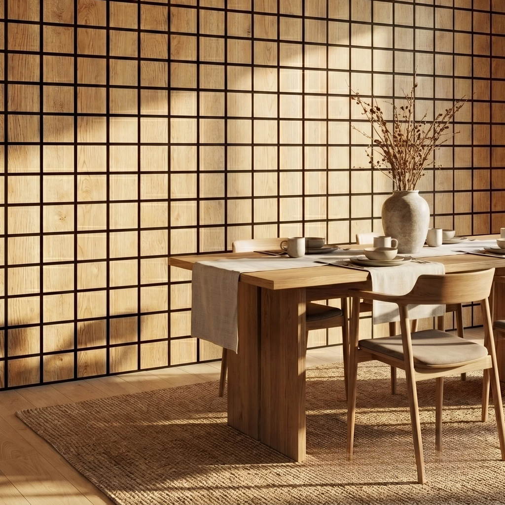Panelux™ Lite Grid Acoustic Wall Panels - 120x30cm (Set of 4) | Self Adhesive, 5 Colours