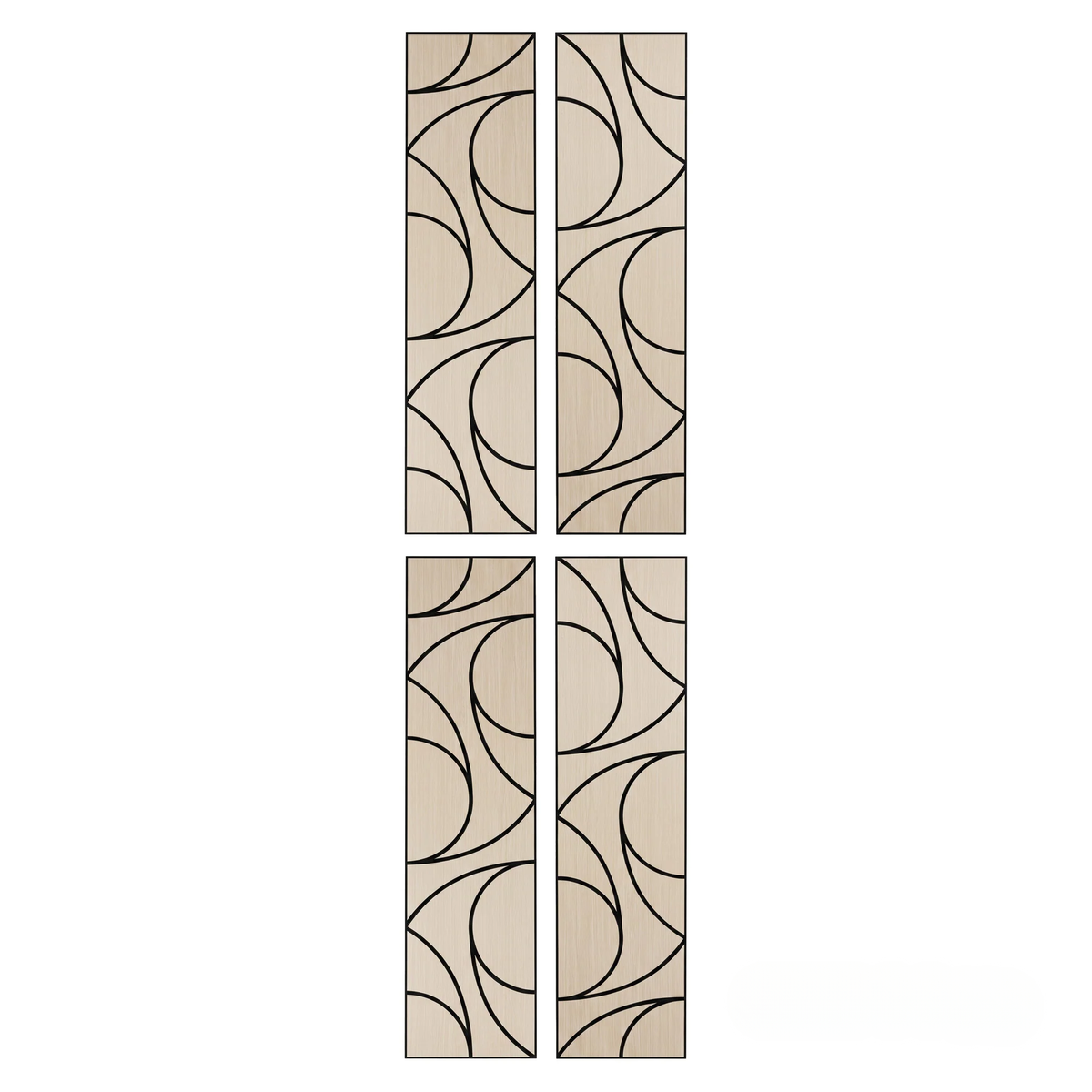 Panelux™ Lite Spiral Acoustic Wall Panels - 120x30cm (Set of 4) | Self Adhesive, 5 Colours