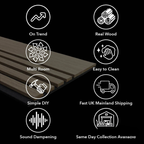 Oak Acoustic Square Wall Panels 60cm x 60cm (Set of 4)
