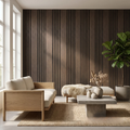 Panelux™ Pro Wide Random Rhythmic Slat Smoked Oak Wall Panels - 240cm x 30cm (Set Of 2)