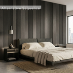 Panelux™ Pro Wide Random Rhythmic Slat Black Oak Wall Panels - 240cm x 30cm (Set Of 2)